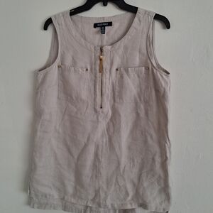 Elie Tahari Women's Sleeveless Beige Top